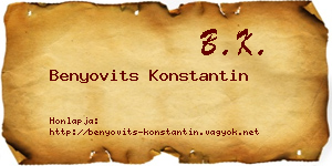 Benyovits Konstantin névjegykártya